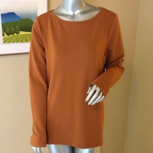 BANANA REPUBLIC | French Terry Boat Neck Long Sleeve Top